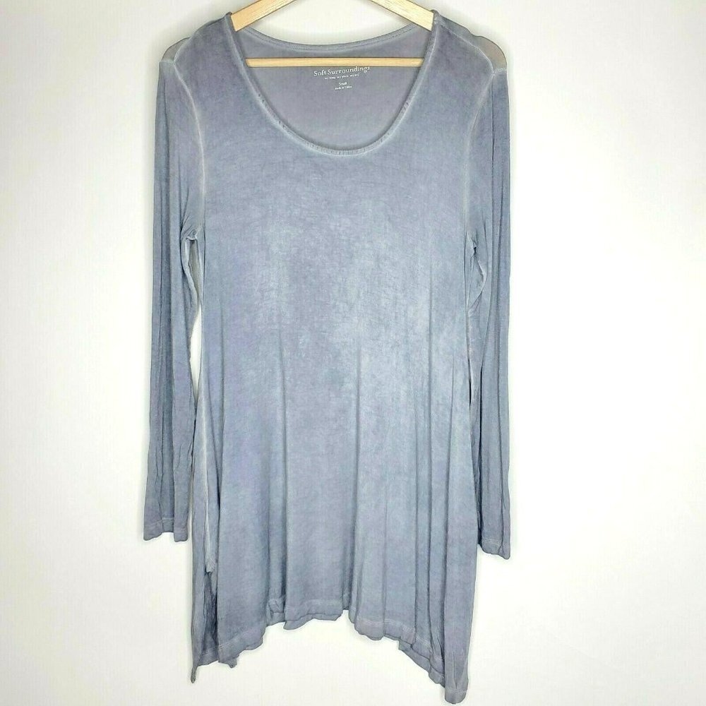 Soft Surroundings Women's Small Tunic Gray Long Sleeve